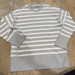 Aritzia Babaton Heather Gray and White Striped Sweater